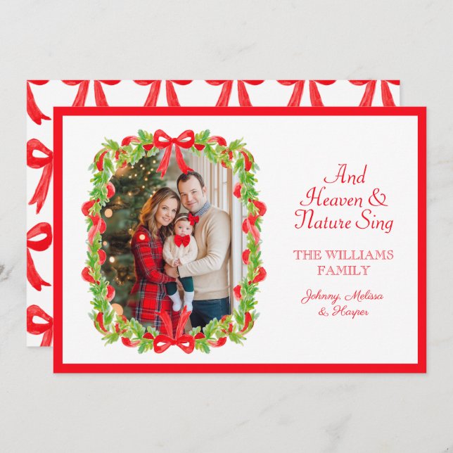 Tarjeta Festiva Garganta de la cinta roja de las arcas (Anverso / Reverso)