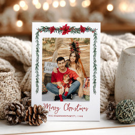 Tarjeta Festiva Garland Merry Christmas 1 Photo
