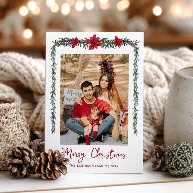 Tarjeta Festiva Garland Merry Christmas 1 Photo (Subido por el creador)