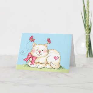 Tarjeta Festiva Gatito con corazón
