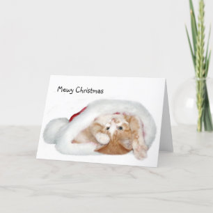 Tarjeta Festiva Gatito de Navidades juguetones