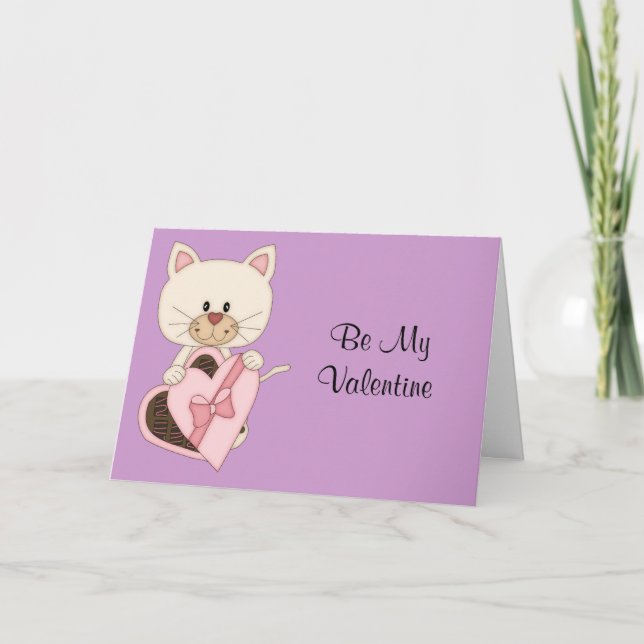 Tarjeta Festiva Gatito del el día de San Valentín con los (Anverso)