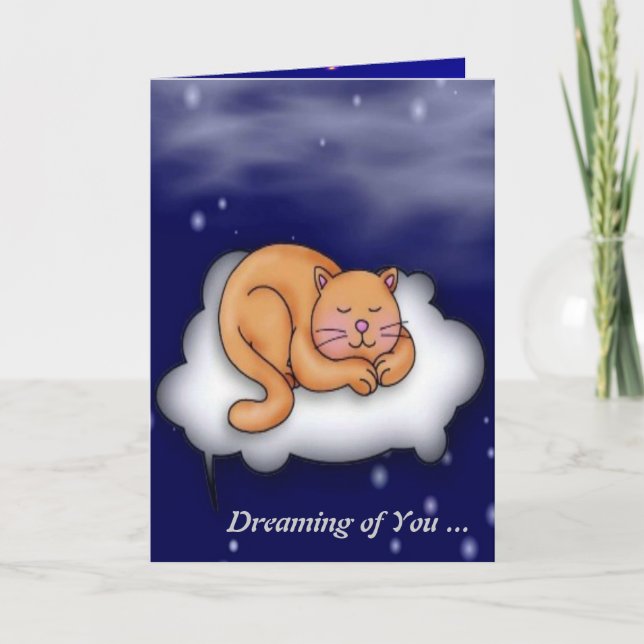 Tarjeta Festiva Gatito el dormir (Anverso)