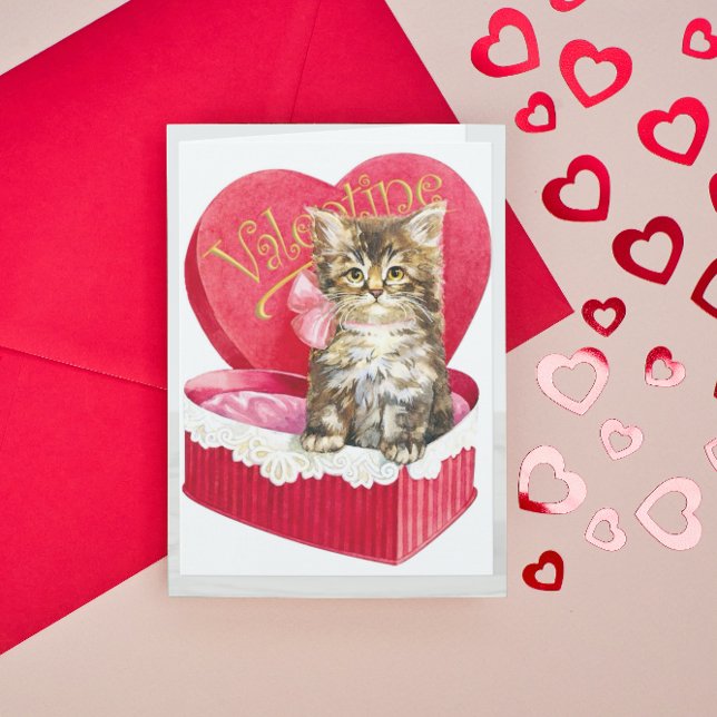 Tarjeta Festiva Gatito en caja de caramelos (Subido por el creador)