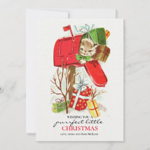 Tarjeta Festiva Gatito en la caja de correo