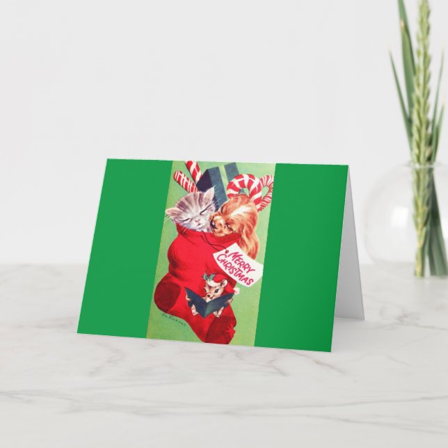 Tarjeta Festiva Gatito hermoso del perrito del bebé de los (Anverso)