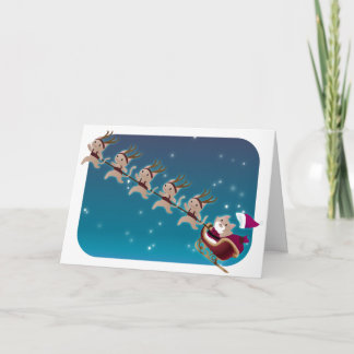 Tarjeta Festiva Gatito Santa y equipo