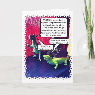 Tarjeta Festiva Gatitos cons alas y un día de fiesta feliz