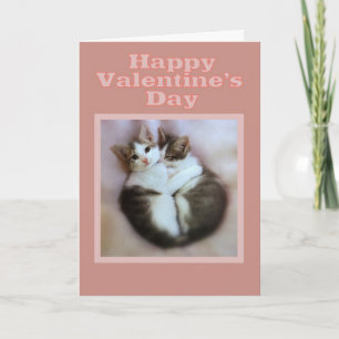 Tarjeta Festiva Gatitos en el día de San Valentín feliz del amor