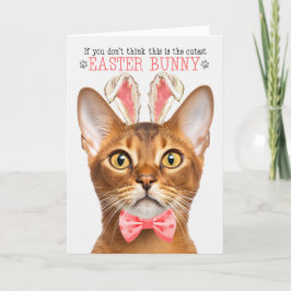 Tarjeta Festiva Gato abysiniano en las orejas de los conejitos por