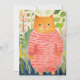 Tarjeta Festiva Gato acogedor y lindo