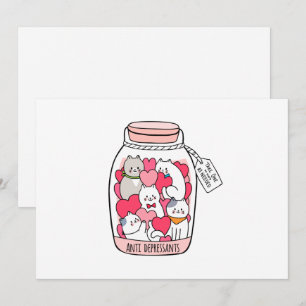 Tarjeta Festiva Gato antidepresivo divertido regalo para el amante