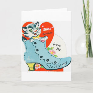 Tarjeta Festiva Gato Antiguo en Bota de San Valentín