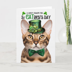 Tarjeta Festiva Gato bengalí gracioso encanto del día de St.