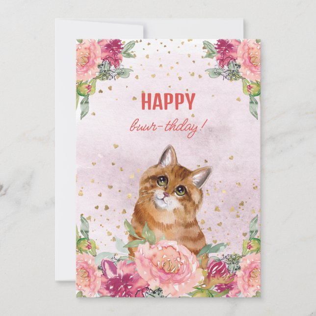 Tarjeta Festiva Gato Cachorro Feliz Cumpleaños Divertido Día de la (Anverso)
