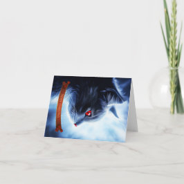 Tarjeta Festiva Gato con ojos rojos