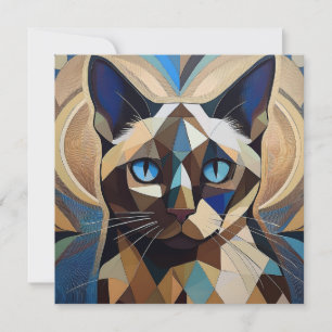 Tarjeta Festiva Gato corto americano de IA