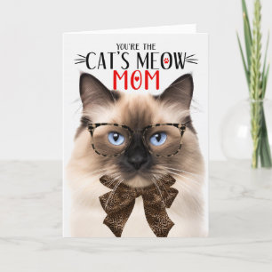 Tarjeta Festiva Gato de Birman para la madre Mascota en el día de