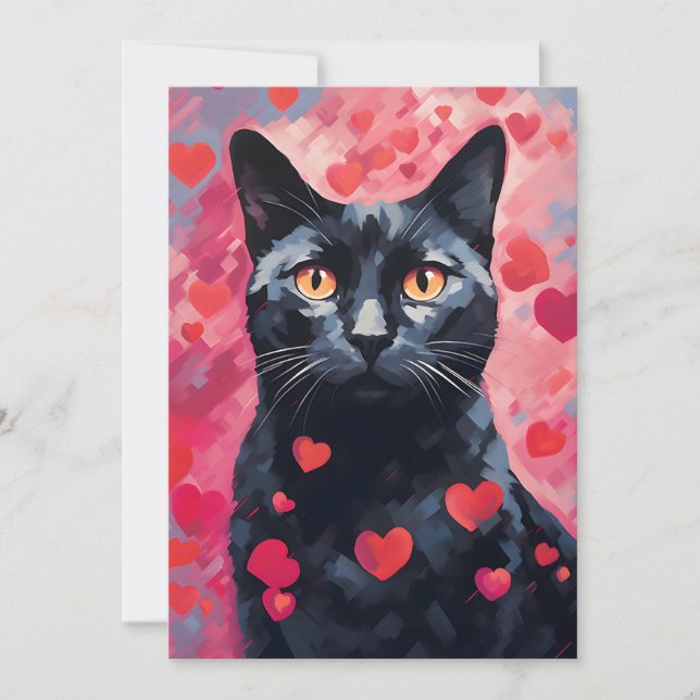 Tarjeta Festiva Gato de Bombay día de San Valentín (Anverso)