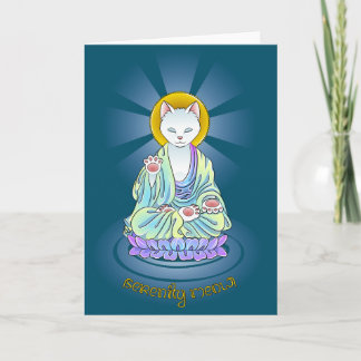 Tarjeta Festiva Gato de Buda del maullido de la serenidad