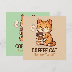 Tarjeta Festiva Gato de Café Exprésate Gatito Lindo