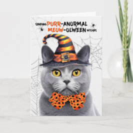 Tarjeta Festiva Gato de Chartreux Halloween PURRparo anormal