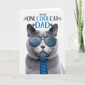 Tarjeta Festiva Gato de gato gris de Chartreux Día del padre un ga