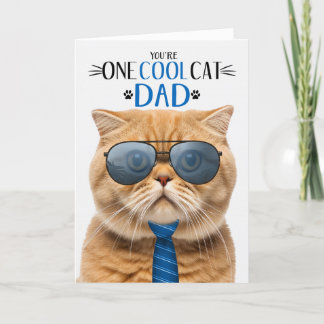 Tarjeta Festiva Gato de Guay del día uno del padre del gato Naranj
