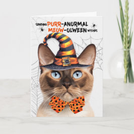 Tarjeta Festiva Gato de Halloween Bumese PURRanormal MEOWolween