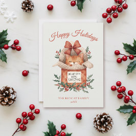 Tarjeta Festiva Gato de jengibre lindo no abierto hasta que Navida