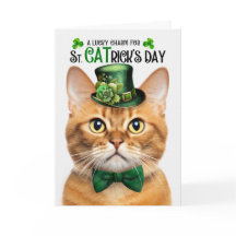 Gato de jengibre St CATrick's Day Lucky Charm
