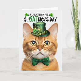 Tarjeta Festiva Gato de jengibre St CATrick's Day Lucky Charm
