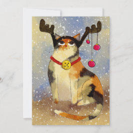 Tarjeta Festiva Gato de navidades