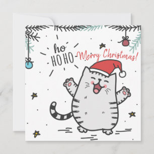 Tarjeta Festiva Gato de navidades