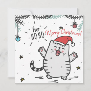 Tarjeta Festiva Gato de navidades
