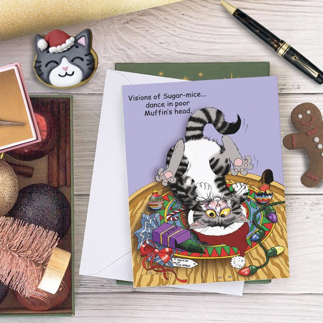 Tarjeta Festiva Gato de navidades (Subido por el creador)