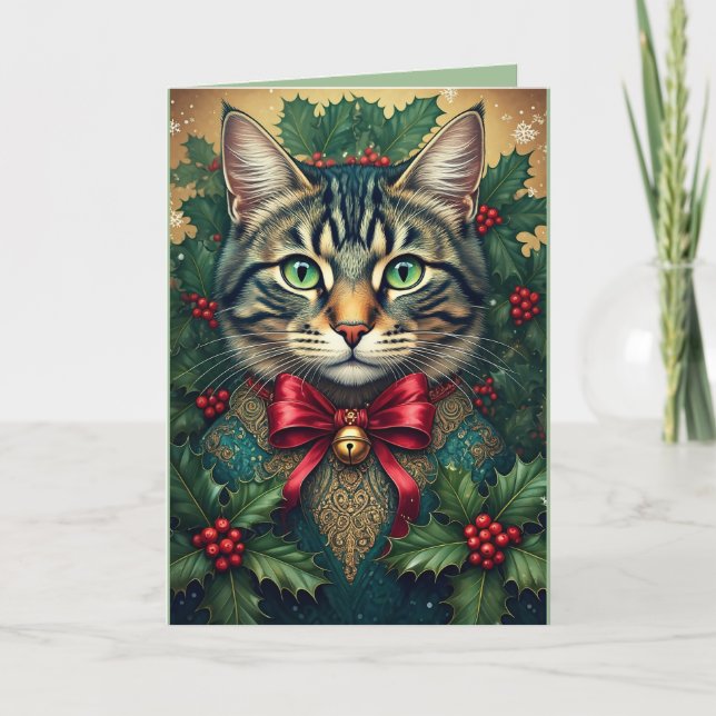 Tarjeta Festiva Gato de navidades 2024 (Anverso)