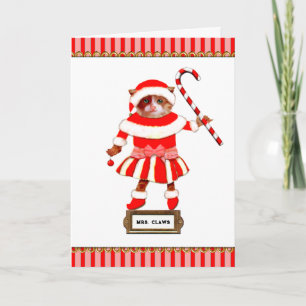 Tarjeta Festiva Gato de Navidades divertidos