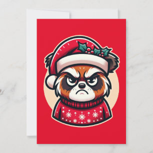 Tarjeta Festiva Gato de Navidades gruñones - Gracioso ánimo festiv