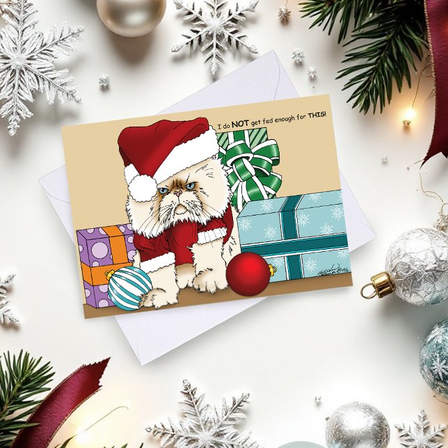 Tarjeta Festiva Gato de Navidades persas (Subido por el creador)