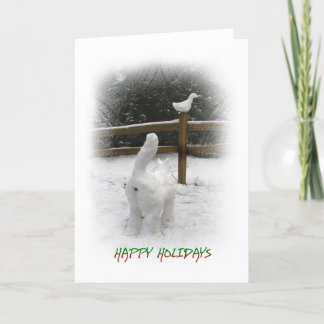 Tarjeta Festiva Gato de nieve
