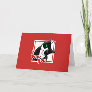 Tarjeta Festiva Gato de San Valentín Te Amo