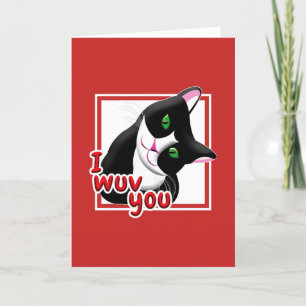 Tarjeta Festiva Gato de San Valentín Te Amo