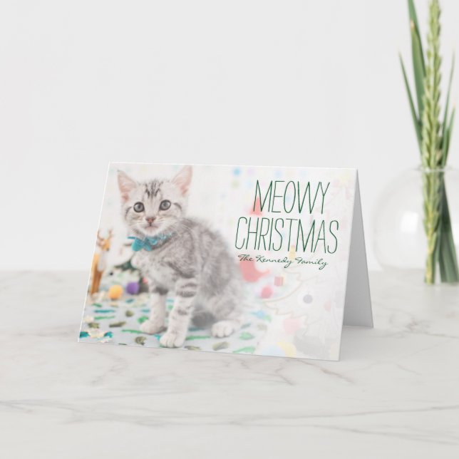 Tarjeta Festiva Gato de Shorthair del americano (Anverso)