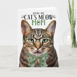Tarjeta Festiva Gato de Tabby marrón para mamá en el día de la mad