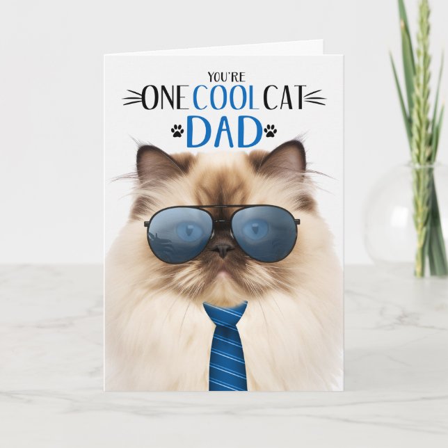 Tarjeta Festiva Gato del gato Himalaya Día uno del gato en Guay (Anverso)