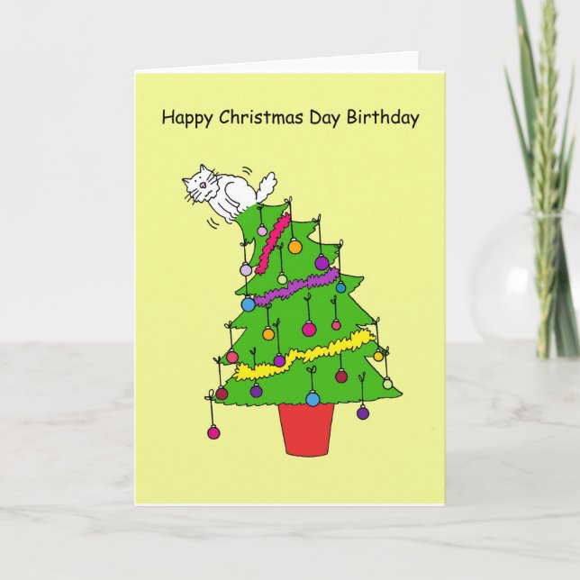Tarjeta Festiva Gato del Personalizado de cumpleaños del Día del N (Anverso)