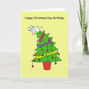 Tarjeta Festiva Gato del Personalizado de cumpleaños del Día del N