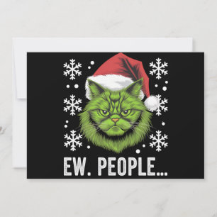 Tarjeta Festiva Gato divertido de Navidad, gente asquerosa, amante