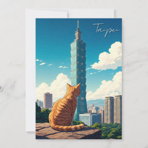 Tarjeta Festiva Gato en Taipei 101 Taiwán